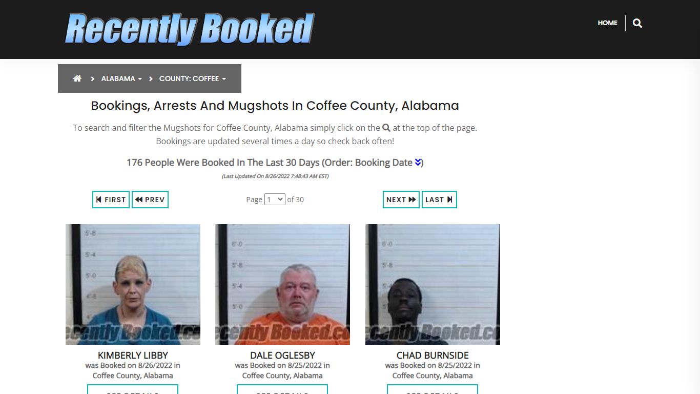 Recent bookings, Arrests, Mugshots in Coffee County, Alabama